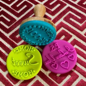 Core Kitchen 3 Cookie Stamps and Bamboo Handle